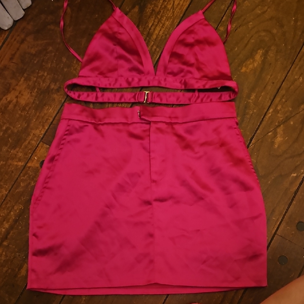 Pink Babydoll Mini Dress with Spaghetti Straps